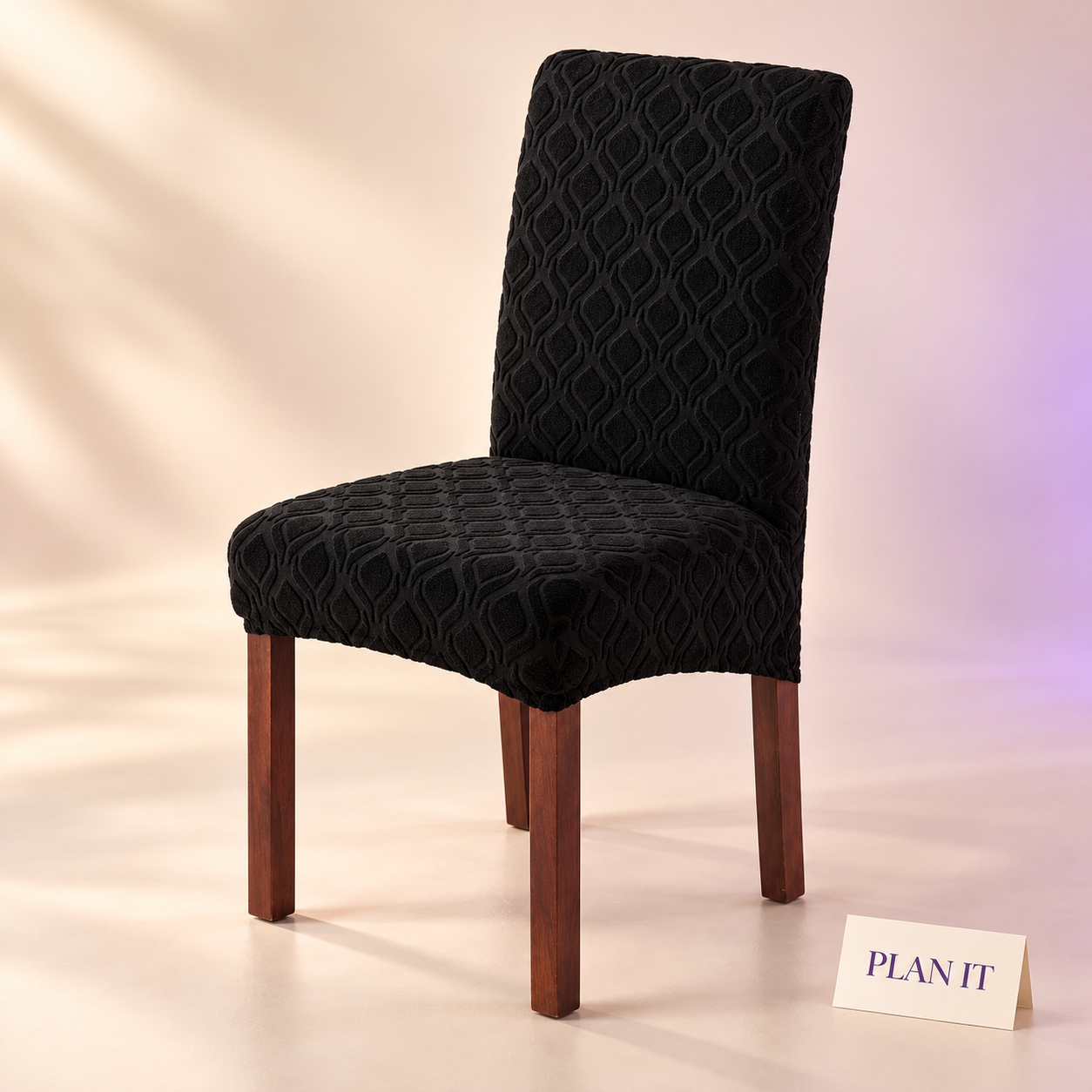 Black Stretch Chair Cover — Single — Primary view