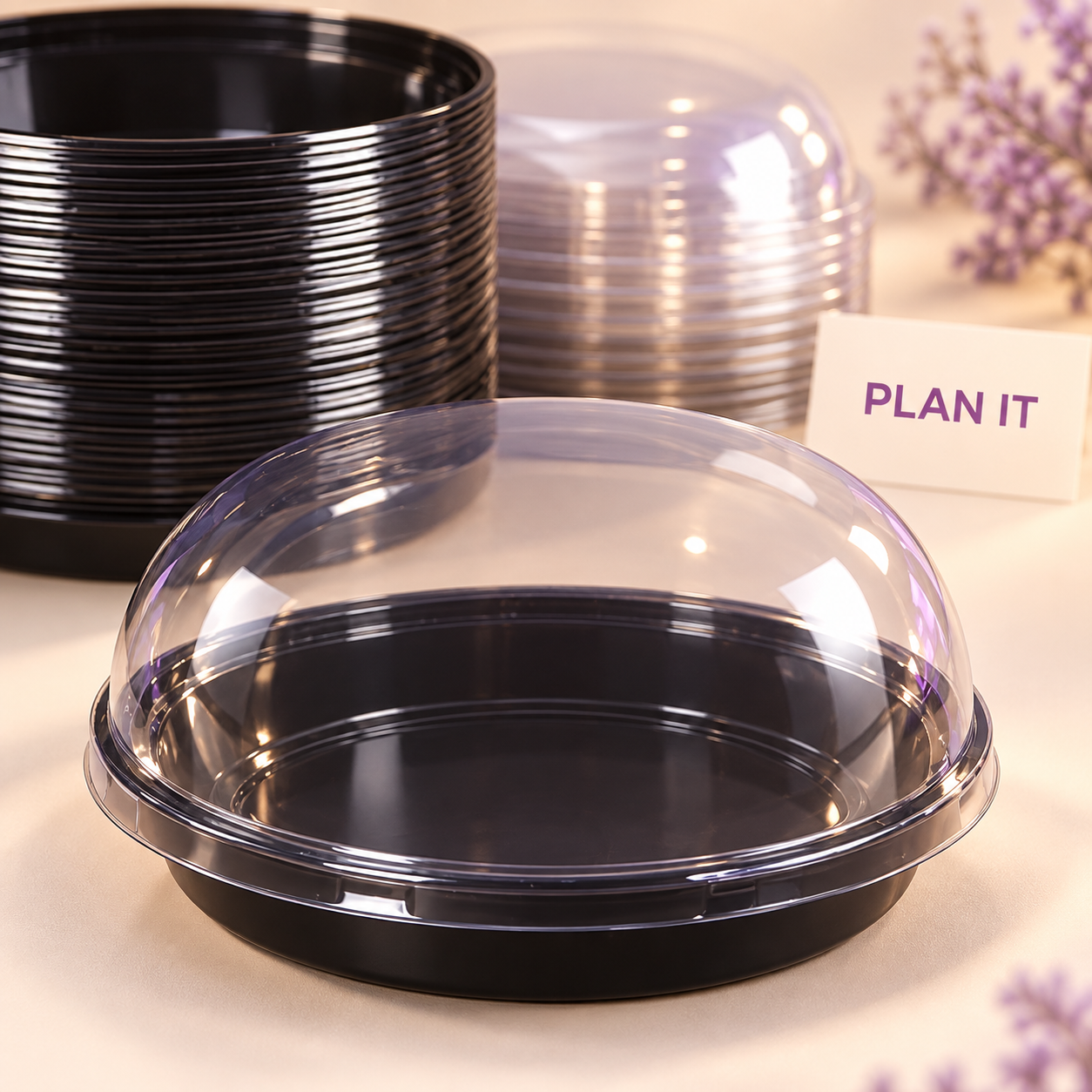 Clear Dome Dessert Boxes — 50 Pack — Primary view