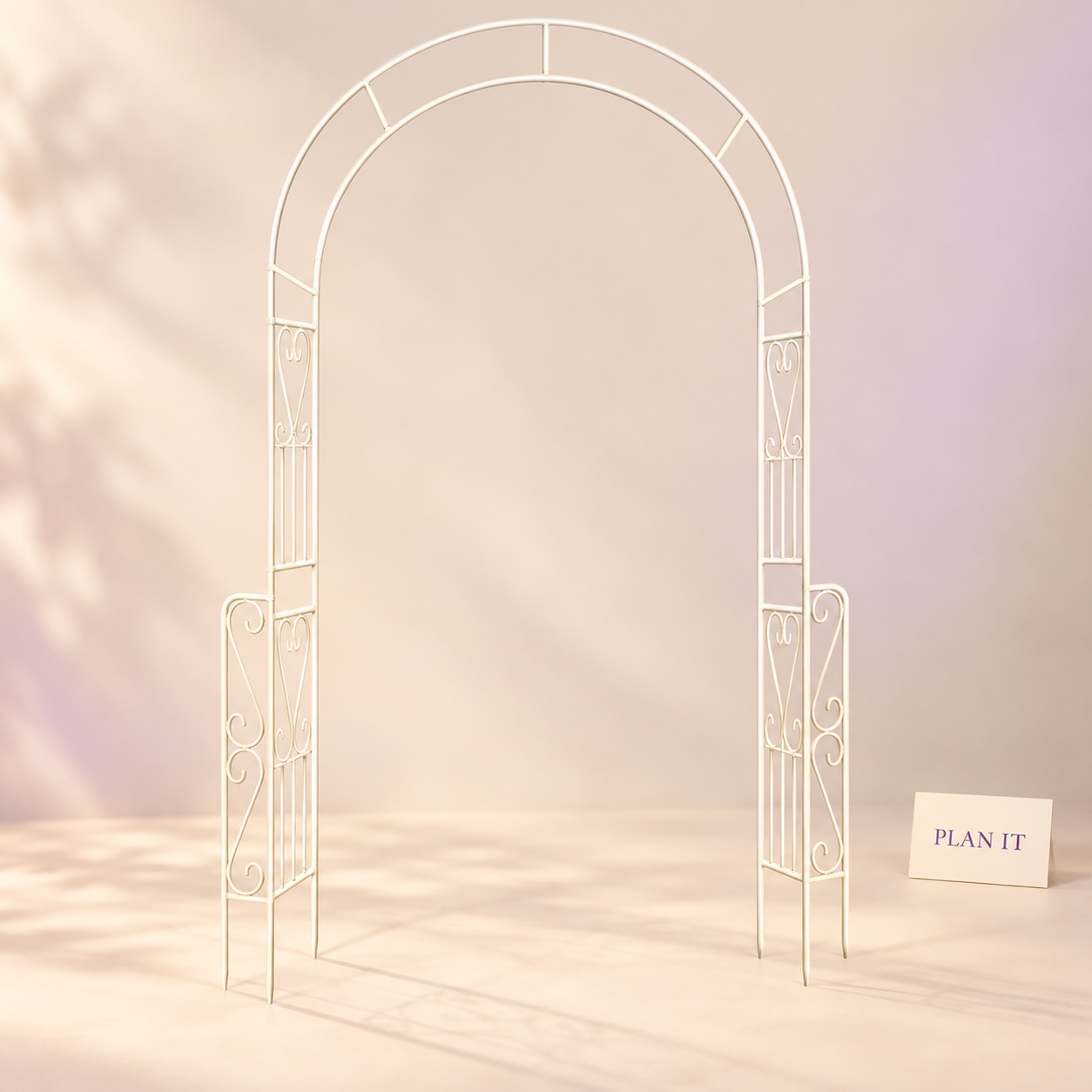 Cream White Garden Event Arch — Primary view