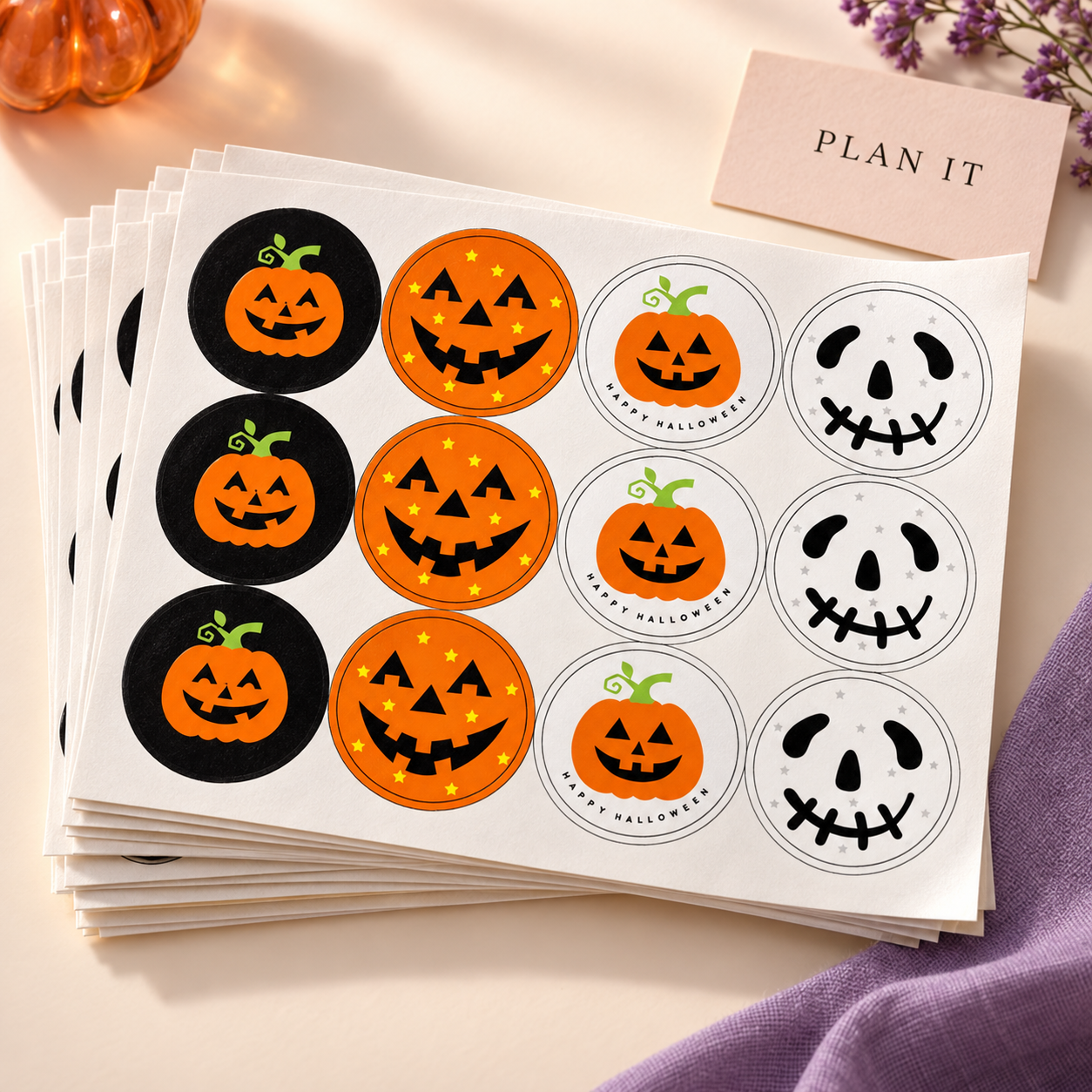 Halloween Favor Stickers — 120 Pack — Primary view