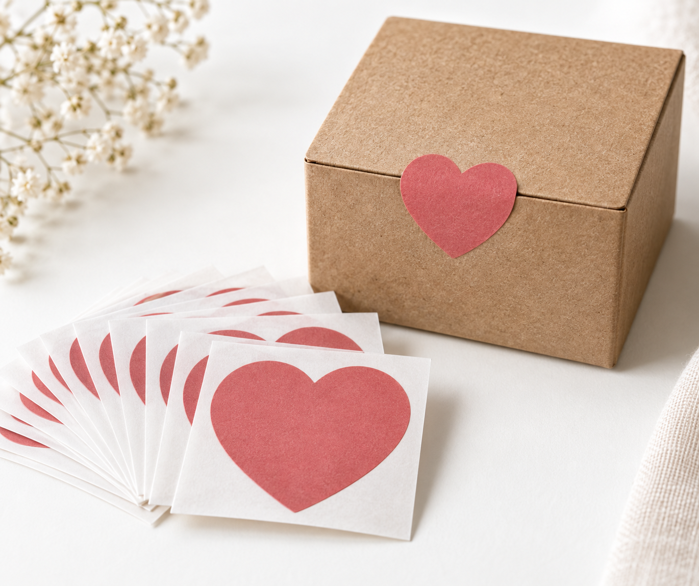 Heart Favor Sealing Stickers — 500 Pack — Primary view