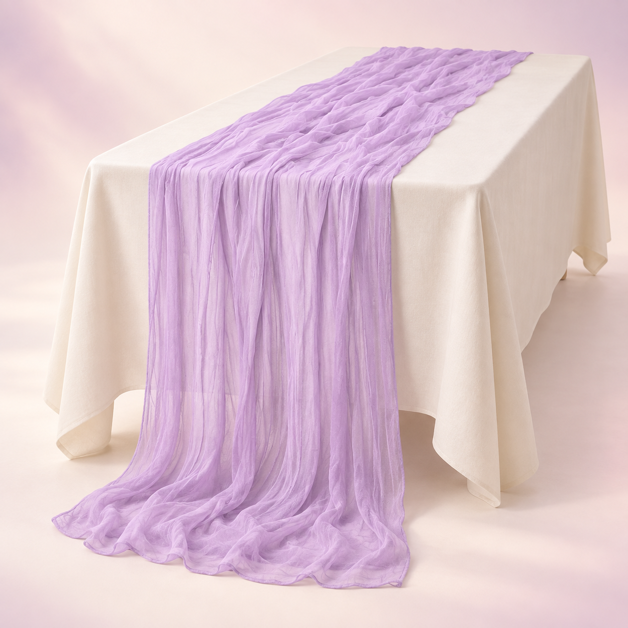 Light Purple Voile Table Runner — 90 × 300 cm — Primary view