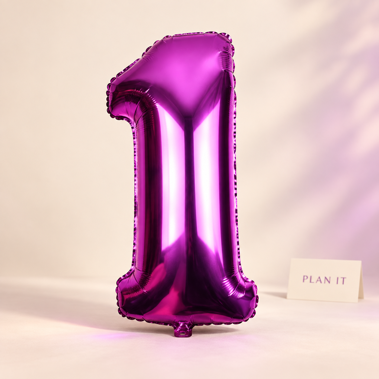 Purple Number 1 Foil Balloon — 40 in — Primary view