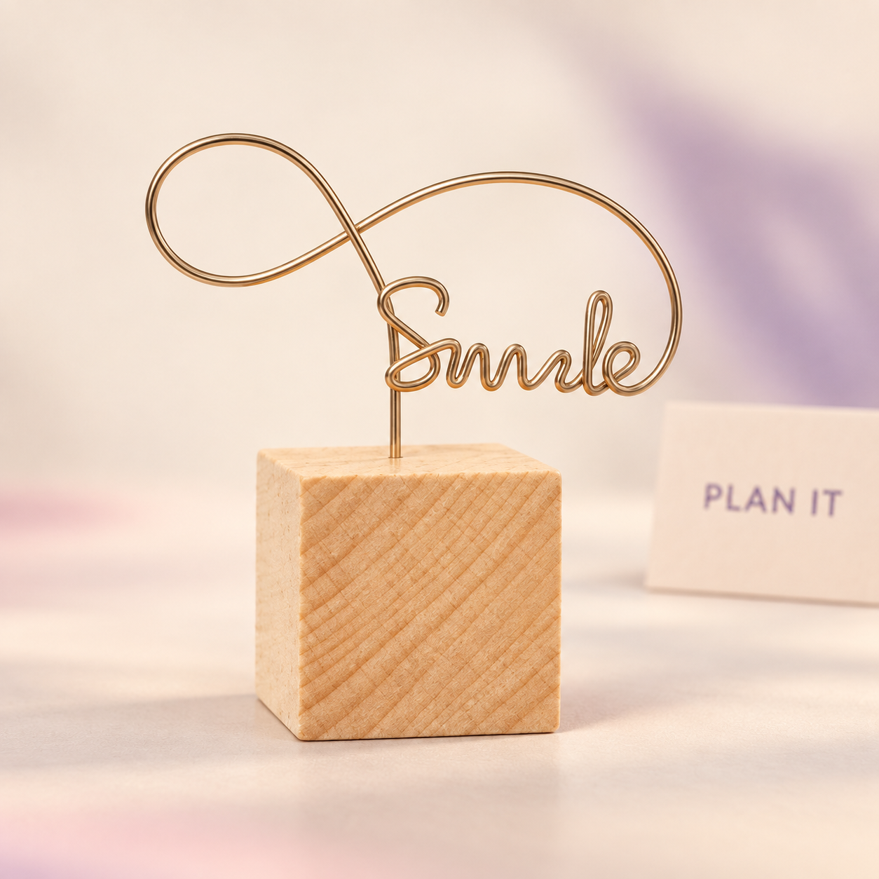 Smile Photo Clip with Wood Base — Primary view