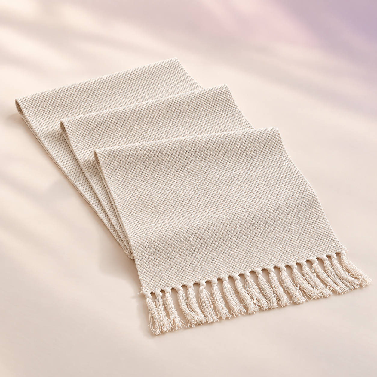 Waffle Cotton Table Runner — 33 × 160 cm — Primary view