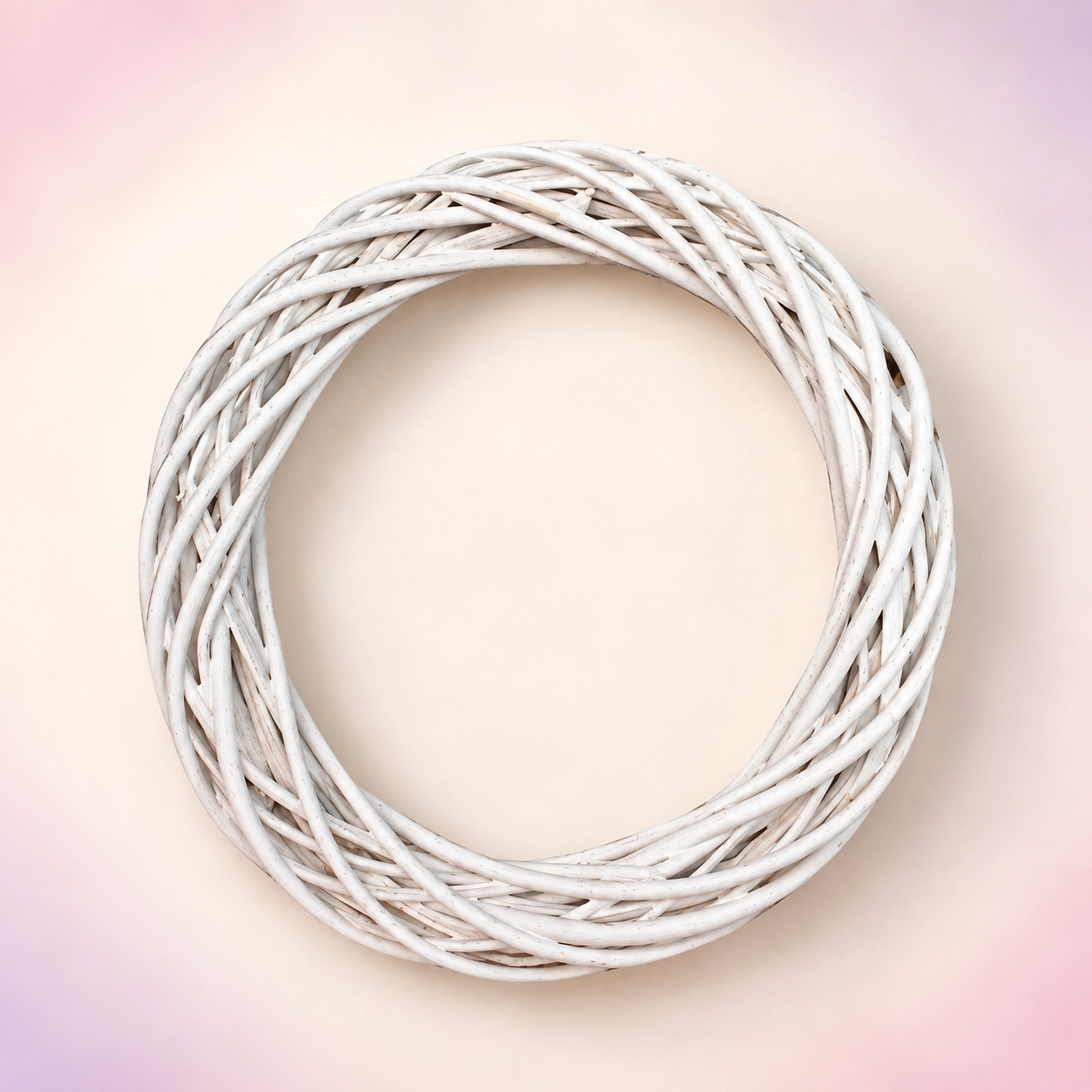White Wicker Wreath Ring — 20 cm — Primary view