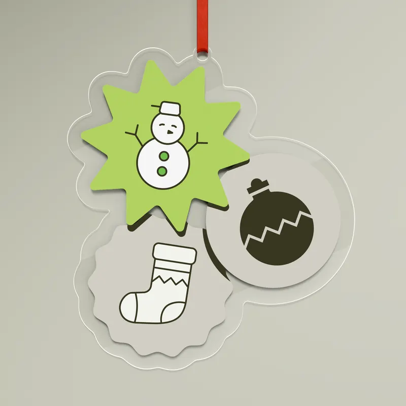 Custom-Cut Acrylic Ornament — Primary view